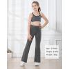 imageStelle Girls Flare Leggings with Pockets High Waisted Bootcut Yoga Pants Kids Dance Bell Bottoms LeggingsGrey