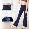 imageStelle Girls Flare Leggings with Pockets High Waisted Bootcut Yoga Pants Kids Dance Bell Bottoms LeggingsNavy