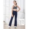 imageStelle Girls Flare Leggings with Pockets High Waisted Bootcut Yoga Pants Kids Dance Bell Bottoms LeggingsNavy