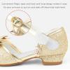 imageStelle Girls High Heels Dress Sandals Princess Bow Shoes Party Flower Wedding Shoes for Toddler KidsGold