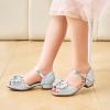 imageStelle Girls High Heels Dress Sandals Princess Bow Shoes Party Flower Wedding Shoes for Toddler KidsSilver