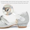 imageStelle Girls High Heels Dress Sandals Princess Bow Shoes Party Flower Wedding Shoes for Toddler KidsSilver