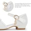 imageStelle Girls High Heels Dress Sandals Princess Bow Shoes Party Flower Wedding Shoes for Toddler KidsWhite