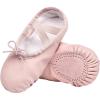 imageStelle Girls Ballet Shoes Boys Toddler Soft Leather Dance Slippers for ToddlerLittle KidBig KidBallet Pinkwith Lace