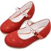 imageStelle Girls Dress Shoes White Flower Girl Shoe Mary Jane Low Heels for Wedding ToddlerLittleBig KidRuby Redshiny Strap