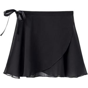 imageSTELLE GirlsWomens Chiffon Wrap Skirt for DanceBlack Medium  WomenWaist 27305 in