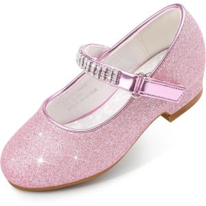 imageStelle Girls Dress Shoes Toddler White Flower Girl Low Heels Mary Jane Flat for School Uniform WeddingLittleBig KidA19fuchsia