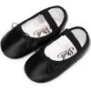 imageStelle Ballet Shoes for Girls Toddler Dance Slippers PU Leather Boys Ballerina Shoes for ToddlerLittle KidBig KidWomenBlack