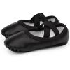 imageStelle Ballet Shoes for Girls Women PU Leather Dance Slippers Boys Ballerina Shoes for ToddlerLittle KidBig KidWomenBlack