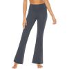 imageStelle Bootcut Yoga Pants with Pockets for Women 30quot Wide Leg Pants High Waist Tummy Control Workout Yoga PantsBrushed Buttery Softgrey