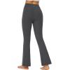 imageStelle Bootcut Yoga Pants with Pockets for Women 30quot Wide Leg Pants High Waist Tummy Control Workout Yoga PantsGraphite Grey
