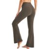 imageStelle Bootcut Yoga Pants with Pockets for Women 30quot Wide Leg Pants High Waist Tummy Control Workout Yoga PantsTea Brown