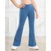 imageStelle Girls Flare Leggings High Waisted Yoga Pants Bootcut Dance Casual Pants Activewear Kids Bell BottomsBlue