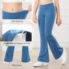 imageStelle Girls Flare Leggings High Waisted Yoga Pants Bootcut Dance Casual Pants Activewear Kids Bell BottomsBlue