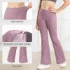 imageStelle Girls Flare Leggings High Waisted Yoga Pants Bootcut Dance Casual Pants Activewear Kids Bell BottomsDusty Lavender