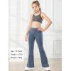 imageStelle Girls Flare Leggings High Waisted Yoga Pants Bootcut Dance Casual Pants Activewear Kids Bell BottomsGrey Blue