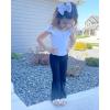 imageStelle Girls Flare Leggings High Waisted Yoga Pants Bootcut Dance Casual Pants Activewear Kids Bell BottomsNavy