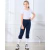 imageStelle Girls Softball Pants Youth Kids Baseball Pants Fastpitch Pants with Pockets Boys Tee BallNavy