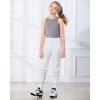 imageStelle Girls Softball Pants Youth Kids Baseball Pants Fastpitch Pants with Pockets Boys Tee BallWhite
