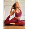imageStelle High Waist Leggings Workout Yoga Pants for Women Tummy Control Running Gym Shorts with 2 Side PocketsBrushed Buttery Softburgundy