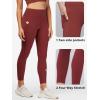 imageStelle High Waist Leggings Workout Yoga Pants for Women Tummy Control Running Gym Shorts with 2 Side PocketsBrushed Buttery Softburgundy