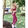 imageStelle High Waist Leggings Workout Yoga Pants for Women Tummy Control Running Gym Shorts with 2 Side PocketsBrushed Buttery Softburgundy