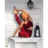 imageStelle High Waist Leggings Workout Yoga Pants for Women Tummy Control Running Gym Shorts with 2 Side PocketsBrushed Buttery Softburgundy