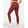 imageStelle High Waist Leggings Workout Yoga Pants for Women Tummy Control Running Gym Shorts with 2 Side PocketsBrushed Buttery Softburgundy