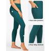 imageStelle High Waist Leggings Workout Yoga Pants for Women Tummy Control Running Gym Shorts with 2 Side PocketsBrushed Buttery Softforest Green