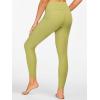 imageStelle High Waist Leggings Workout Yoga Pants for Women Tummy Control Running Gym Shorts with 2 Side PocketsBrushed Buttery Softgolden Lime