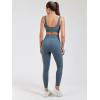 imageStelle High Waist Leggings Workout Yoga Pants for Women Tummy Control Running Gym Shorts with 2 Side PocketsBrushed Buttery Softgray Sage