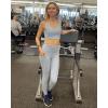 imageStelle High Waist Leggings Workout Yoga Pants for Women Tummy Control Running Gym Shorts with 2 Side PocketsBrushed Buttery Softsteel Blue