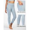 imageStelle High Waist Leggings Workout Yoga Pants for Women Tummy Control Running Gym Shorts with 2 Side PocketsBrushed Buttery Softsteel Blue