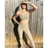 imageStelle High Waist Leggings Workout Yoga Pants for Women Tummy Control Running Gym Shorts with 2 Side PocketsBrushed Buttery Softstone