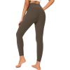 imageStelle High Waist Leggings Workout Yoga Pants for Women Tummy Control Running Gym Shorts with 2 Side PocketsBrushed Buttery Softtea Brown