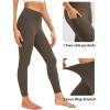 imageStelle High Waist Leggings Workout Yoga Pants for Women Tummy Control Running Gym Shorts with 2 Side PocketsBrushed Buttery Softtea Brown