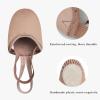 imageStelle Leather Half Soles Dance Shoes Womens Lyrical Pirouette Turners Dance Shoes for Turning GirlsBoysMenAdultTan