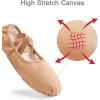 imageStelle Women Ballet Shoes Highly Stretch Canvas Adult Ballet Slippers Split Sole Yoga Dance Shoe for Girls BoysSand