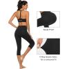 imageStelle Womens Capri Yoga Pants with Pockets Essential High Waisted Legging for WorkoutCotton Like Softnessblack