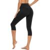 imageStelle Womens Capri Yoga Pants with Pockets Essential High Waisted Legging for WorkoutCotton Like Softnessblack