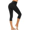 imageStelle Womens Capri Yoga Pants with Pockets Essential High Waisted Legging for WorkoutCotton Like Softnessblack