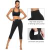 imageStelle Womens Capri Yoga Pants with Pockets Essential High Waisted Legging for WorkoutCotton Like Softnessblack