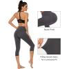 imageStelle Womens Capri Yoga Pants with Pockets Essential High Waisted Legging for WorkoutCotton Like Softnesscharcoal
