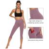 imageStelle Womens Capri Yoga Pants with Pockets Essential High Waisted Legging for WorkoutCotton Like Softnessdusty Lavender