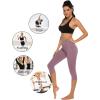 imageStelle Womens Capri Yoga Pants with Pockets Essential High Waisted Legging for WorkoutCotton Like Softnessdusty Lavender