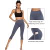 imageStelle Womens Capri Yoga Pants with Pockets Essential High Waisted Legging for WorkoutCotton Like Softnessgrey Blue