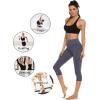 imageStelle Womens Capri Yoga Pants with Pockets Essential High Waisted Legging for WorkoutCotton Like Softnessgrey Blue