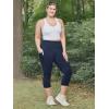 imageStelle Womens Capri Yoga Pants with Pockets Essential High Waisted Legging for WorkoutCotton Like Softnessnavy