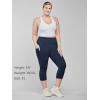 imageStelle Womens Capri Yoga Pants with Pockets Essential High Waisted Legging for WorkoutCotton Like Softnessnavy