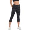 imageStelle Womens Capri Yoga Pants with Pockets Essential High Waisted Legging for WorkoutNylonblackgrey Camo